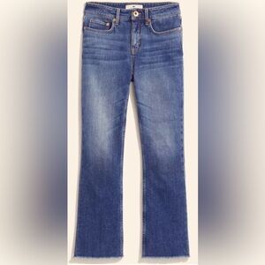 Vineyard Vines Medium Wash Blue High Rise Kick Flare Womens Size 29 Raw Hem